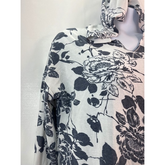 Alison Grace Women's L Floral Soft T Shirt Hoodie Pullover Peasant Beach Cottage - Picture 6 of 13